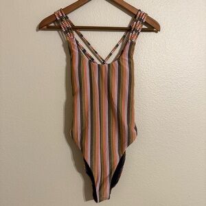 Hurley Sunset Shine Striped Swimsuit